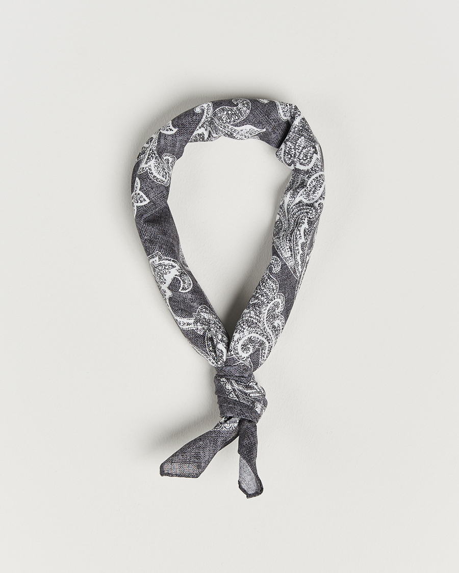 Men | Amanda Christensen Cotton Voilé Printed Bandana Black | Amanda Christensen | Cotton Voilé Printed Bandana Black