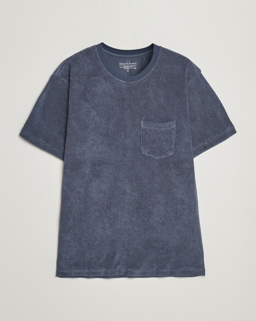 Men | T-Shirts | Bread & Boxers | Terry Crew Neck T-Shirt Smoky Blue
