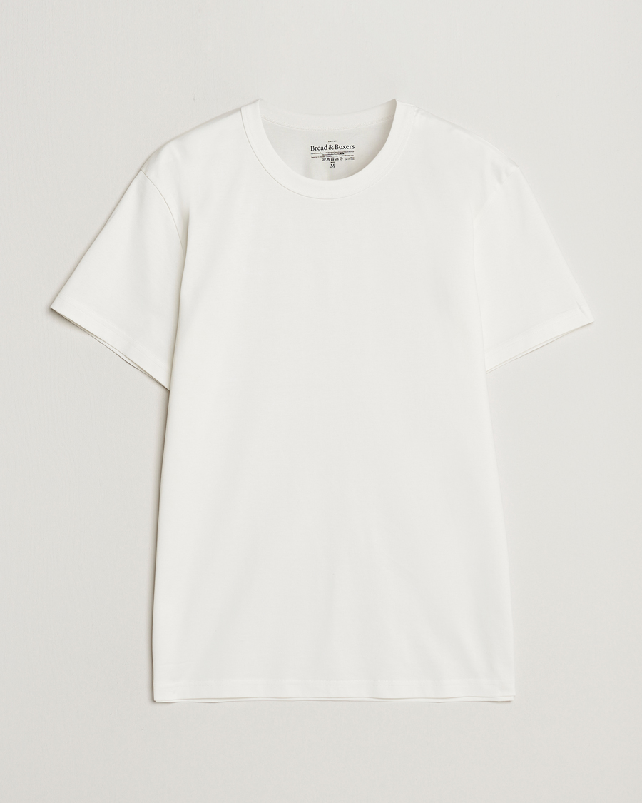 Men | White t-shirts | Bread & Boxers | Pima Cotton Crew Neck T-Shirt Ivory