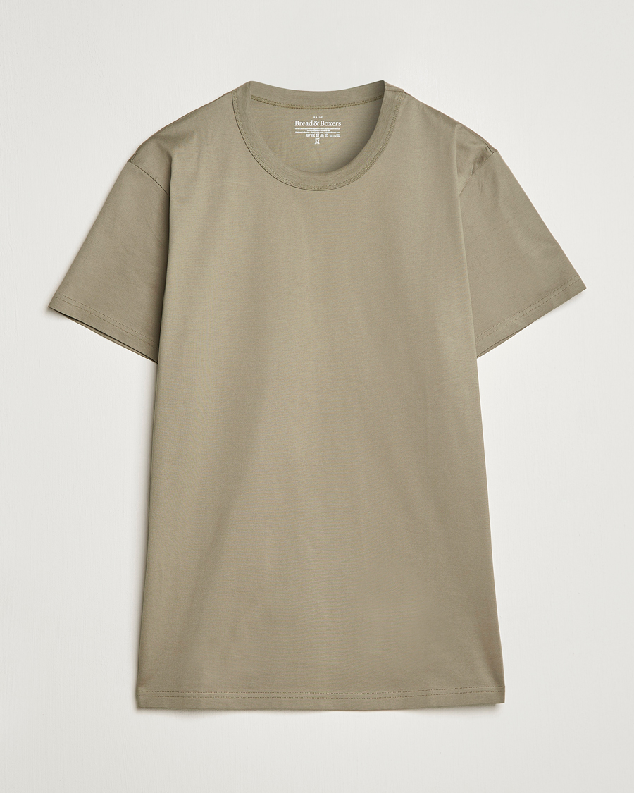Men | T-Shirts | Bread & Boxers | Heavy Pima Cotton Crew Neck T-Shirt Sage Green