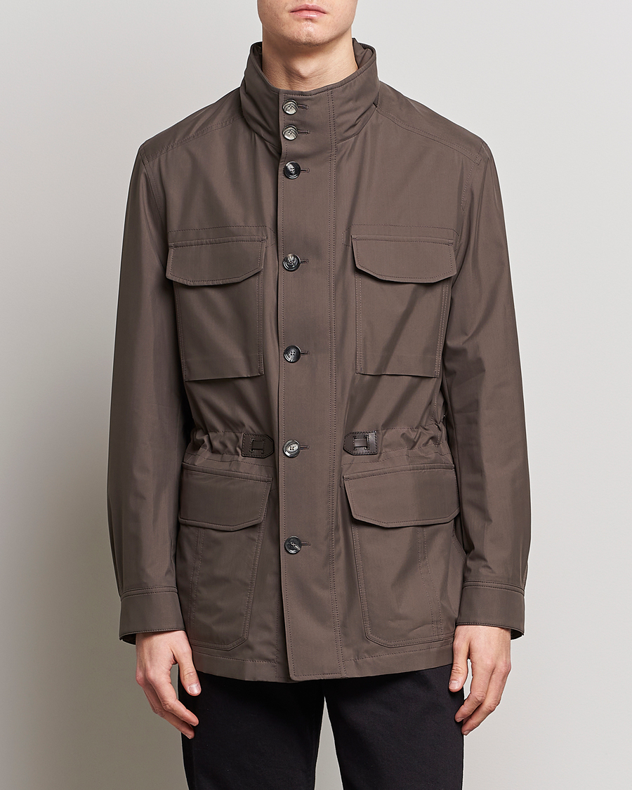 Men | Minimalistic jackets | Brioni | Performa Silk Field Jacket Olive
