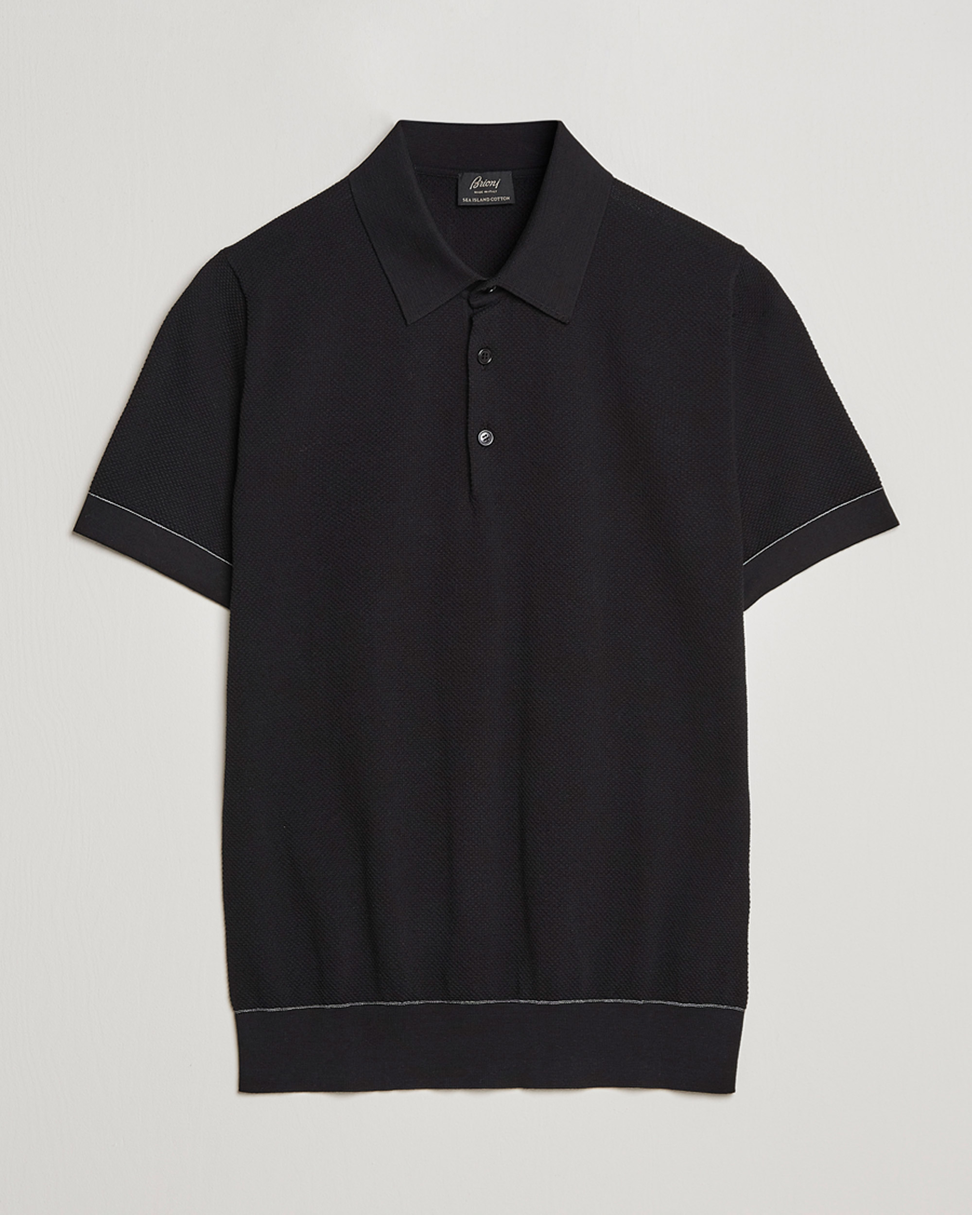 Men | Sweaters & Knitwear | Brioni | Sea Island Knit Polo Black