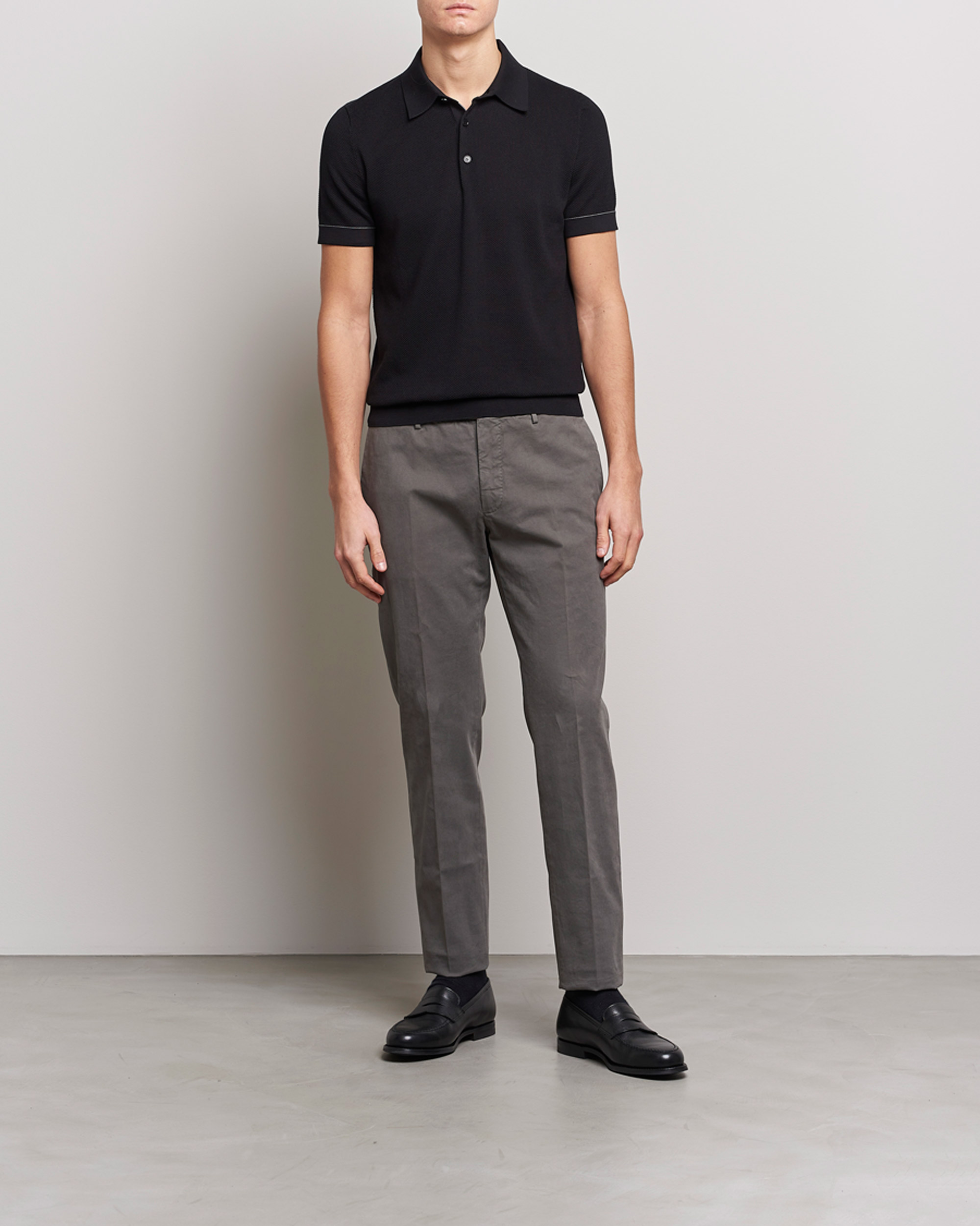 Men | Sweaters & Knitwear | Brioni | Sea Island Knit Polo Black