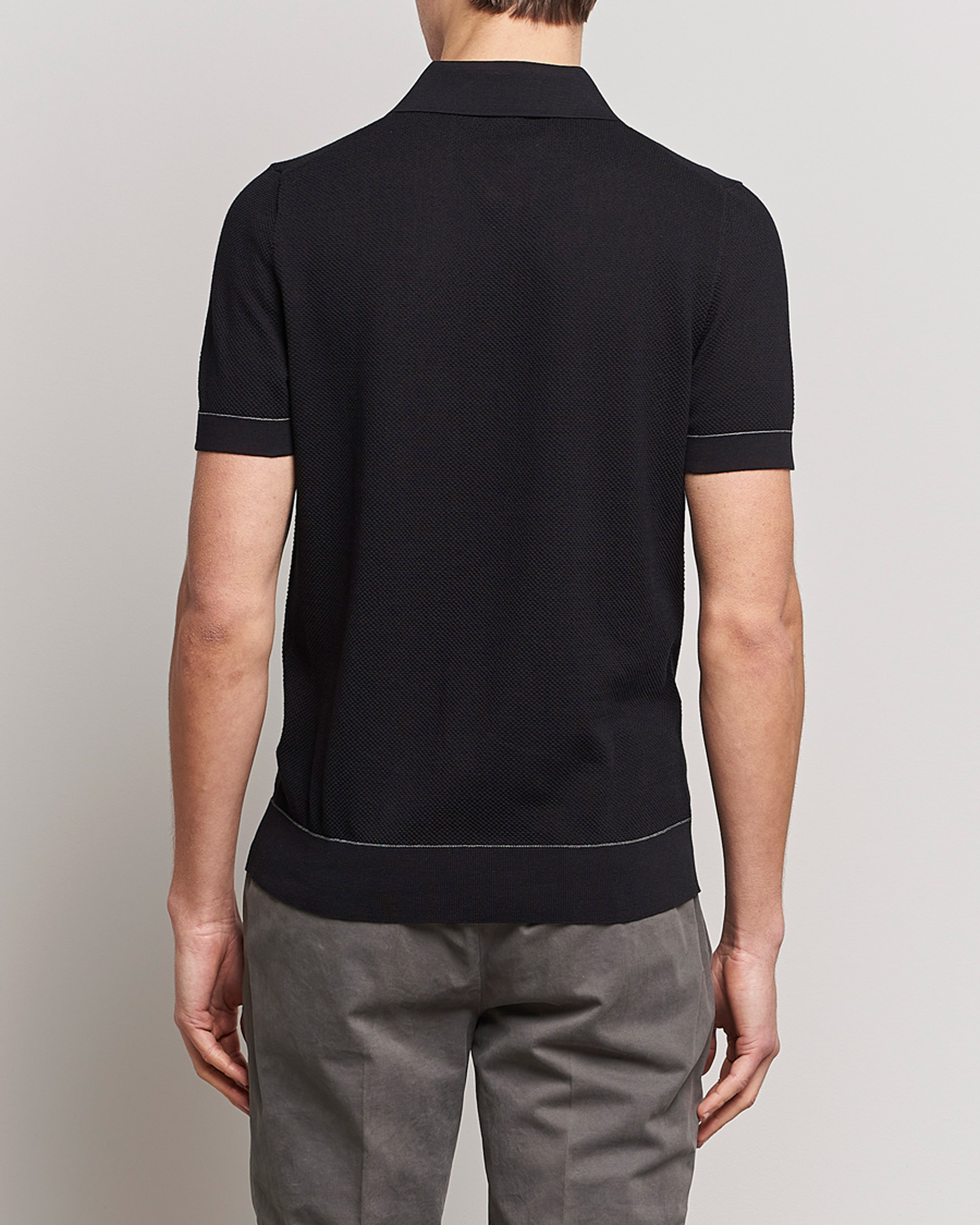 Men | Sweaters & Knitwear | Brioni | Sea Island Knit Polo Black