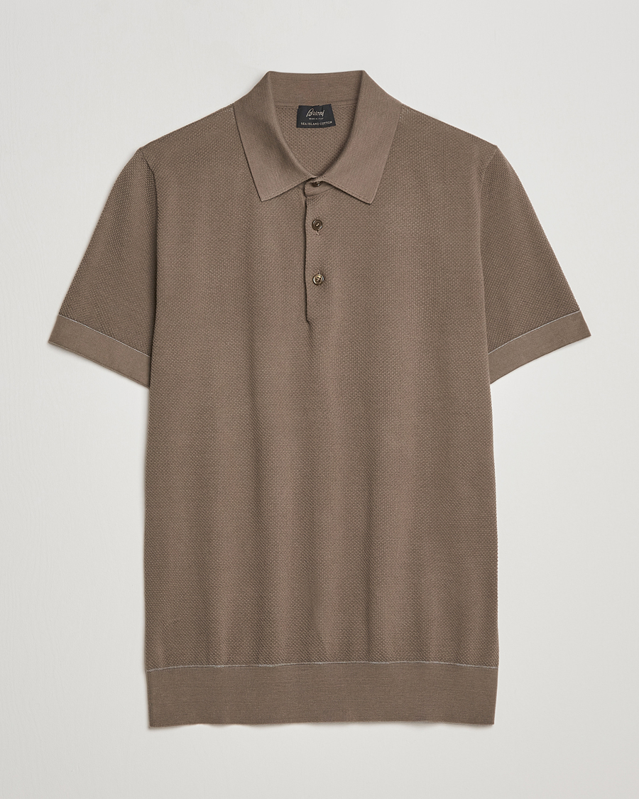Men | Sweaters & Knitwear | Brioni | Sea Island Knit Polo Olive