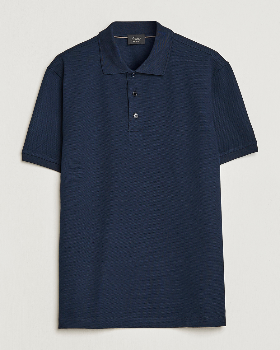 Men | Polo Shirts | Brioni | Mercerized Cotton Piquet Navy