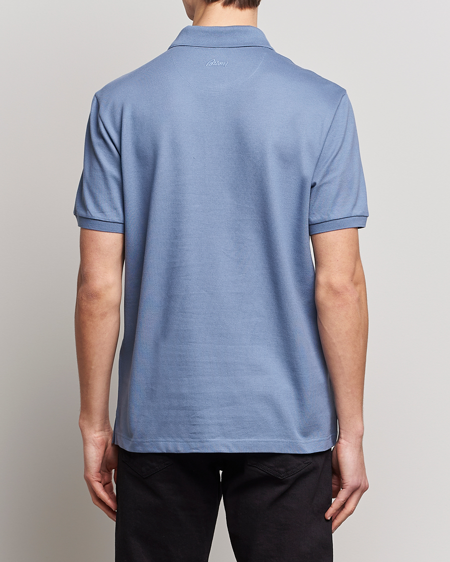 Men | Polo Shirts | Brioni | Mercerized Cotton Piquet Light Blue
