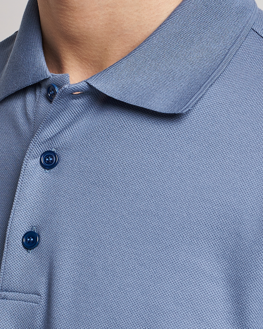 Men | Polo Shirts | Brioni | Mercerized Cotton Piquet Light Blue