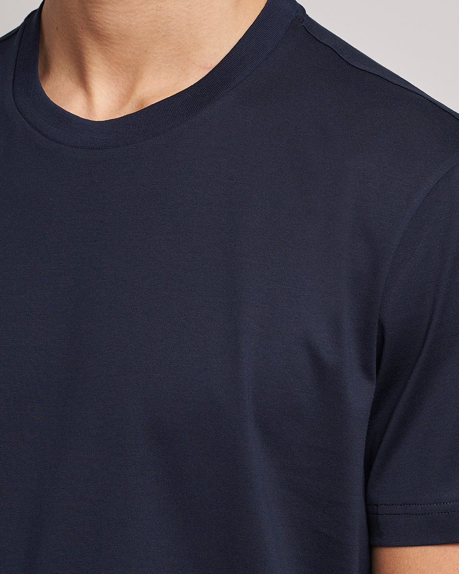Men | T-Shirts | Brioni | Short Sleeve Cotton T-Shirt Navy
