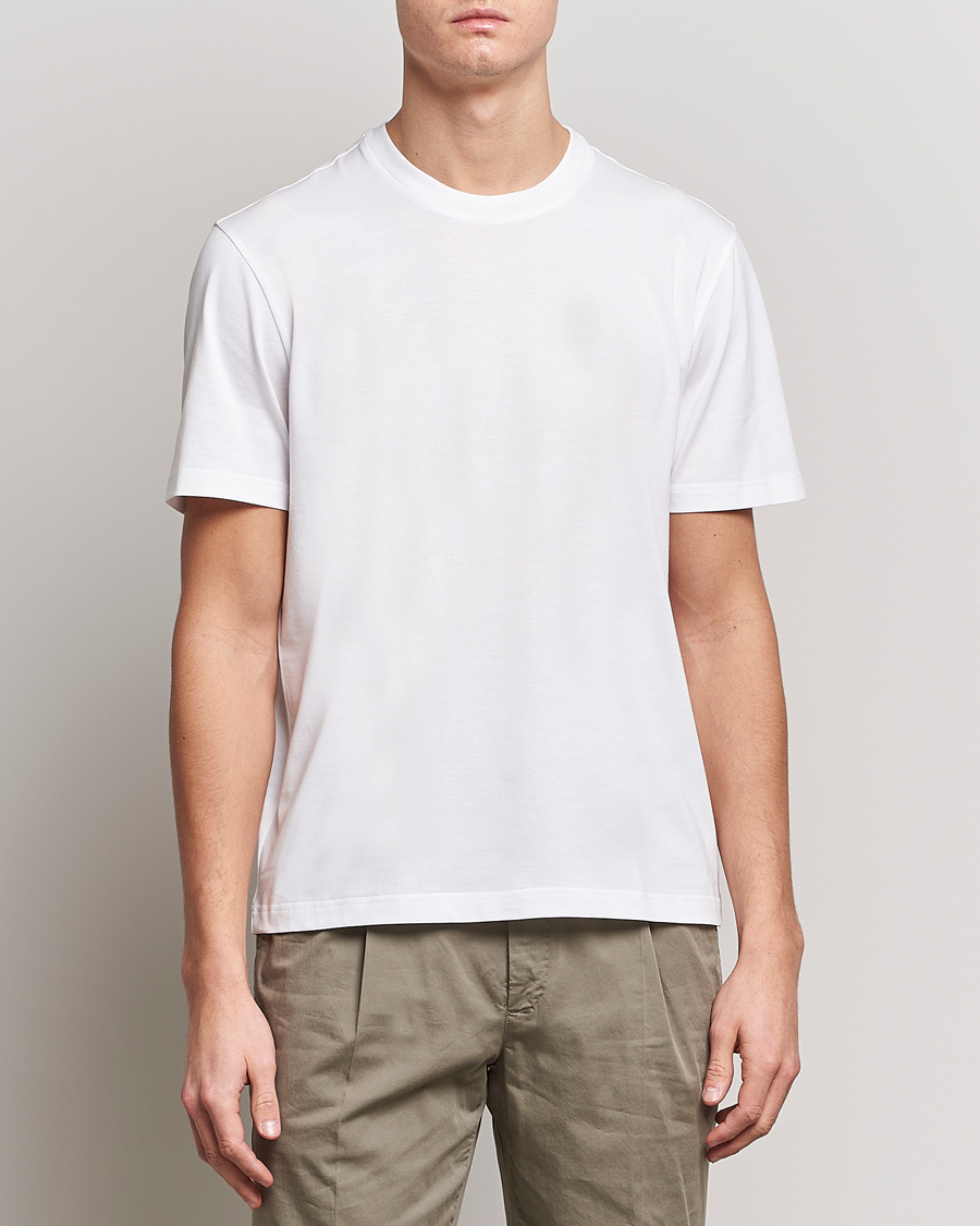 Men | Quiet Luxury | Brioni | Short Sleeve Cotton T-Shirt White