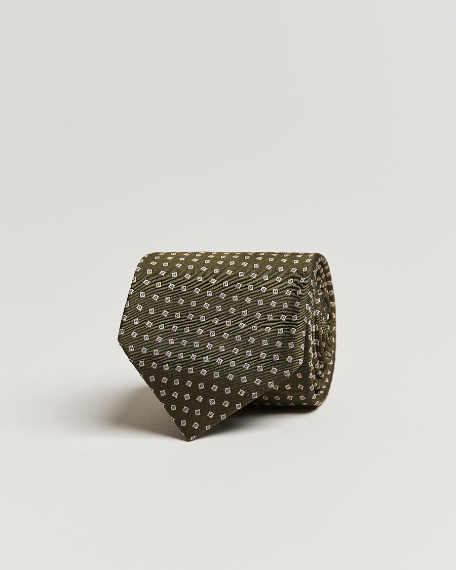 Men | Brioni Printed Silk Tie Green | Brioni | Printed Silk Tie Green