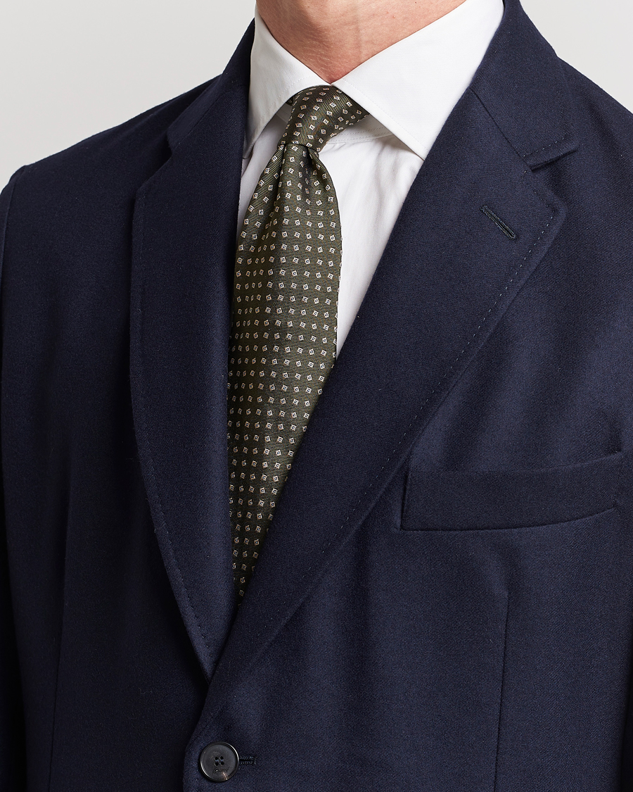Men | Brioni | Brioni | Printed Silk Tie Green