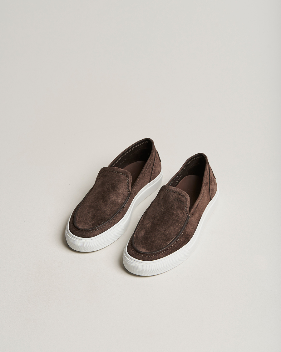 Men | Suede shoes | Brioni | Casetta Suede Loafers Dark Brown