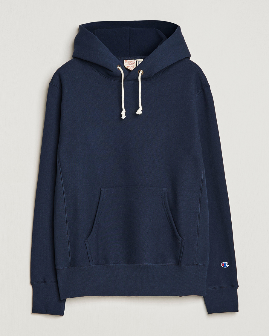 Men | Sweaters & Knitwear | Champion | Reverse Weave Soft Fleece Hood Navy