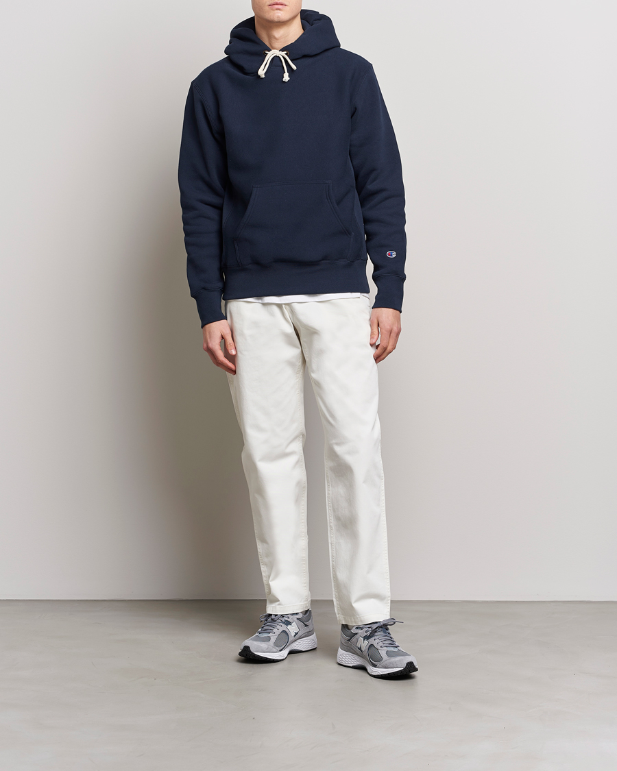 Men | Sweaters & Knitwear | Champion | Reverse Weave Soft Fleece Hood Navy