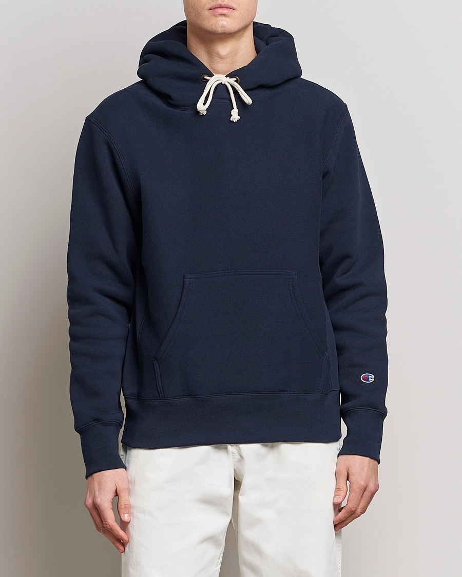 Men | Hooded Sweatshirts | Champion | Reverse Weave Soft Fleece Hood Navy