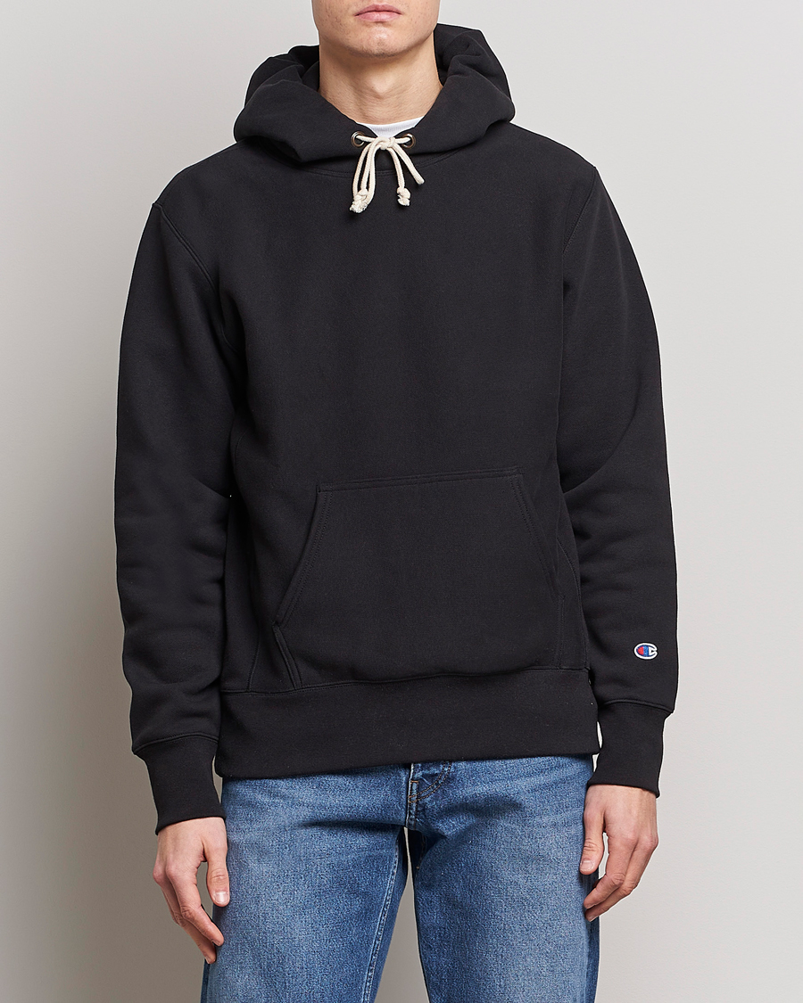 Men | Sweaters & Knitwear | Champion | Reverse Weave Soft Fleece Hood Black