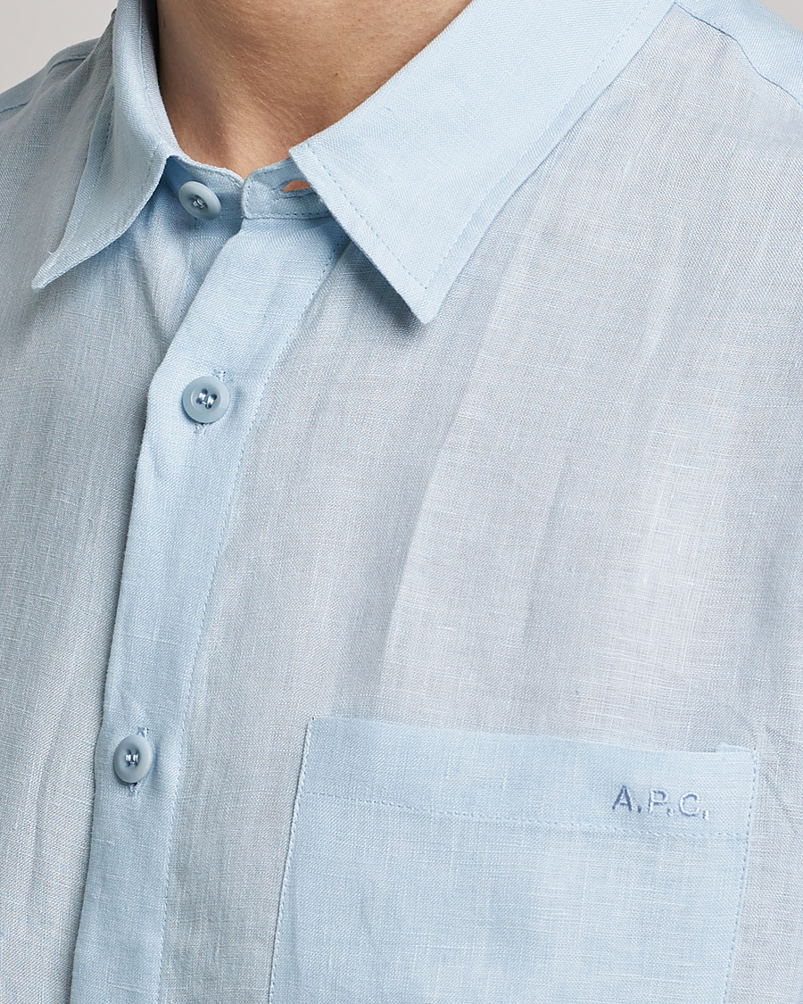 Men | Shirts | A.P.C. | Cassel Linen Shirt Light Blue