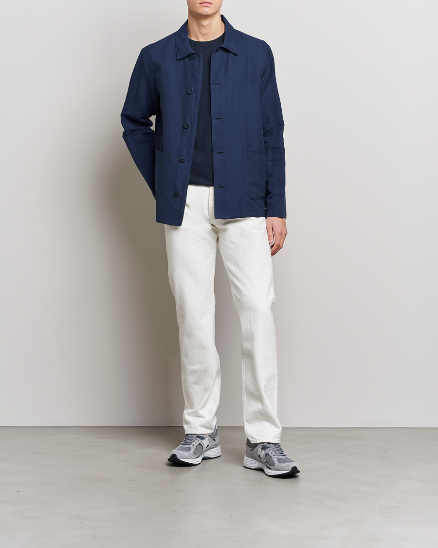 Men | Coats & Jackets | A.P.C. | Kerlouan Linen Chore Jacket Navy