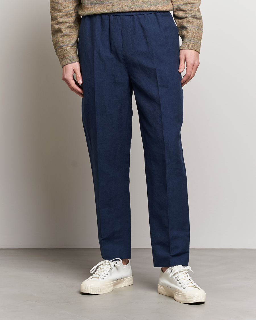 Men | The Linen Closet | A.P.C. | Linen Trousers Navy