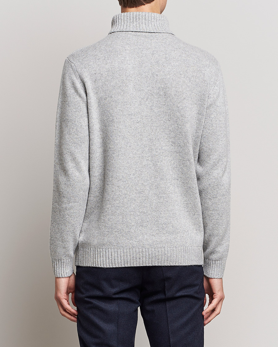 Men | Sweaters & Knitwear | Oscar Jacobson | Lyle Wool/Cashmere Structured Rollneck Light Grey