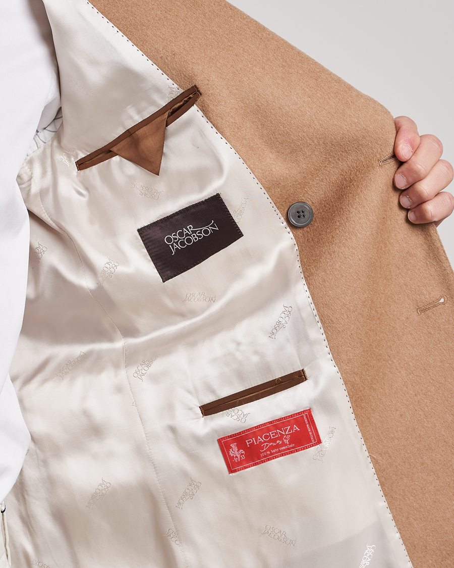 Men | Blazers | Oscar Jacobson | Farries Baby Camelhair DB Blazer Light Camel