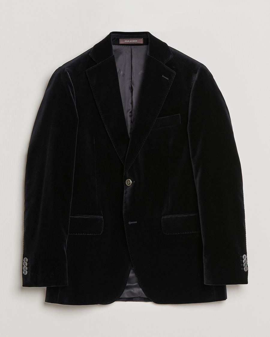 Men | Blazers | Oscar Jacobson | Fogerty Velvet Blazer Black