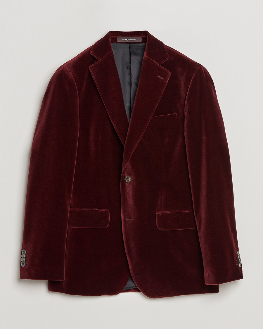 Men | Blazers | Oscar Jacobson | Fogerty Velvet Blazer Wine