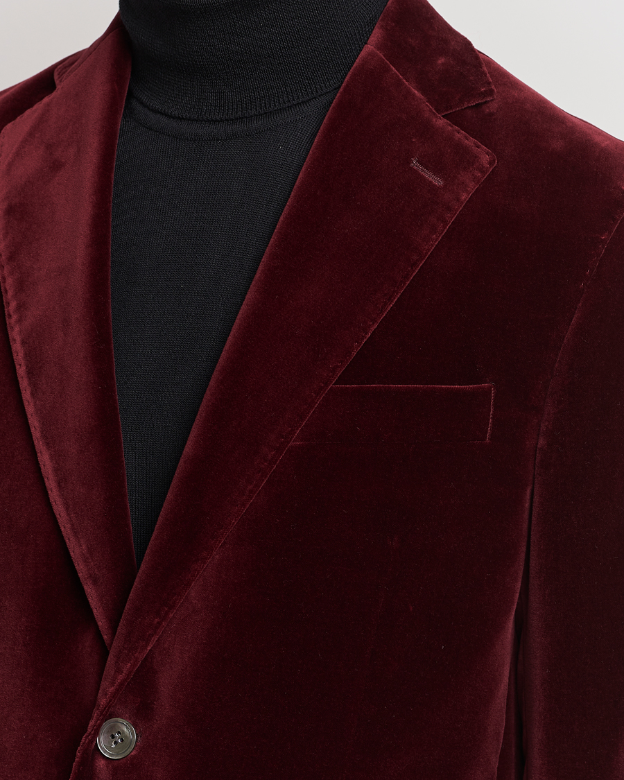 Men | Blazers | Oscar Jacobson | Fogerty Velvet Blazer Wine