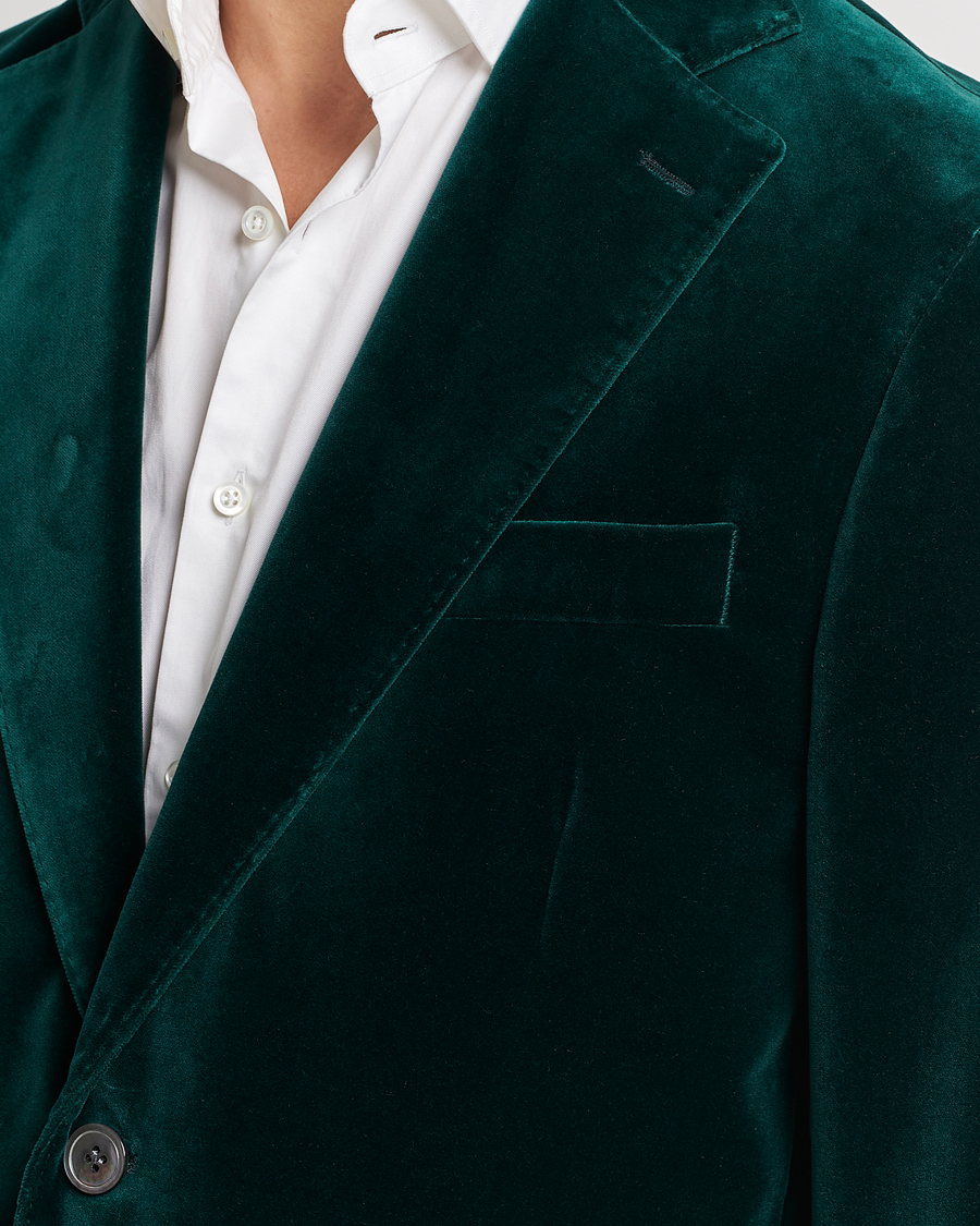 Men | Blazers | Oscar Jacobson | Fogerty Velvet Blazer Green