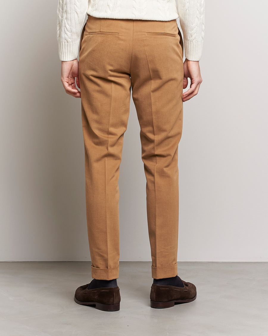 ASOS DESIGN turn up tapered smart trousers in stone micro texture  ASOS