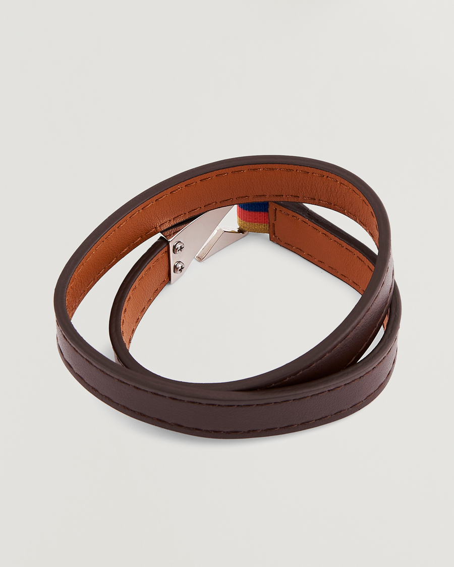 Men | Paul Smith Leather Hook Wrap Bracelet Brown | Paul Smith | Leather Hook Wrap Bracelet Brown