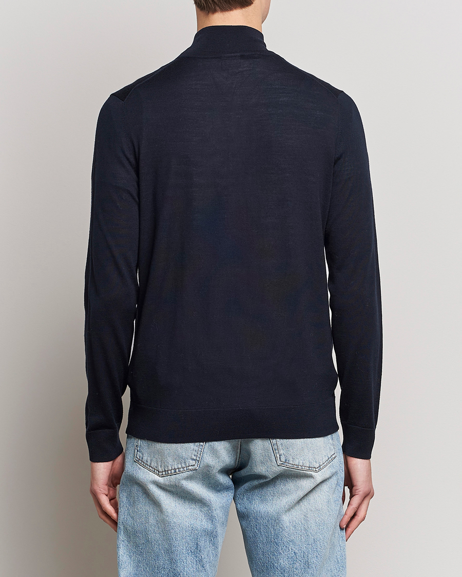 Men | Sweaters & Knitwear | Paul Smith | Full Zip Stripe Wool Cardigan Navy