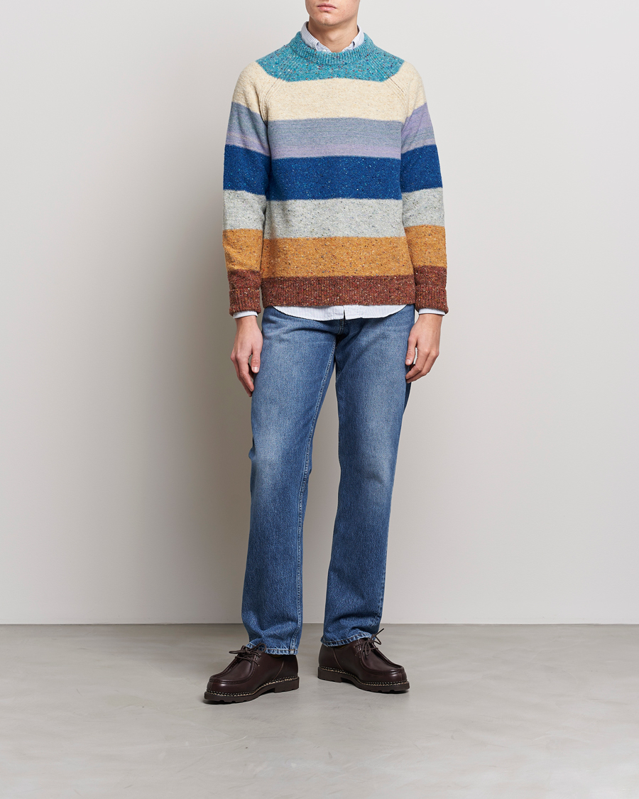 Men | Sweaters & Knitwear | Paul Smith | Heavy Knitted Stripe Sweater Blue