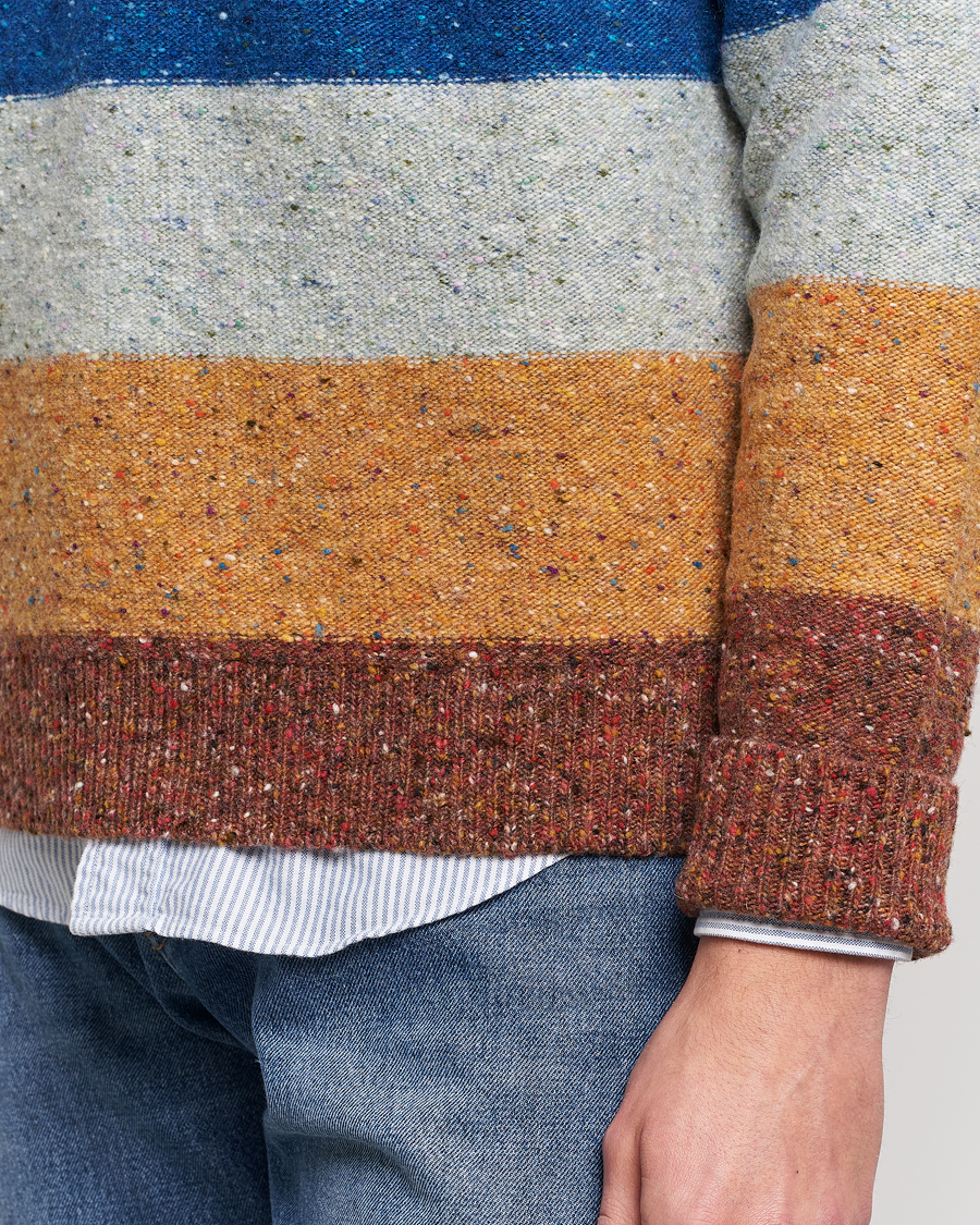 Men | Sweaters & Knitwear | Paul Smith | Heavy Knitted Stripe Sweater Blue