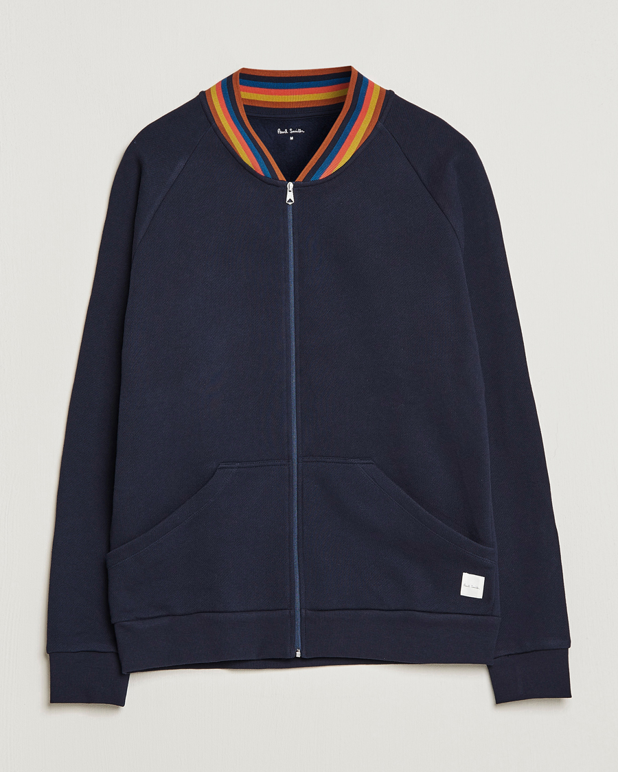 Men | Paul Smith Bright Stripe Sweat Full Zip Navy | Paul Smith | Bright Stripe Sweat Full Zip Navy