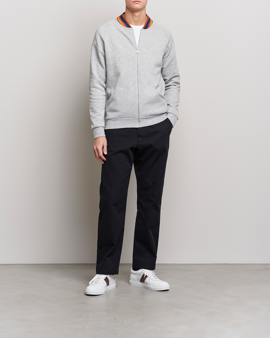Men | Paul Smith Bright Stripe Sweat Full Zip Grey | Paul Smith | Bright Stripe Sweat Full Zip Grey