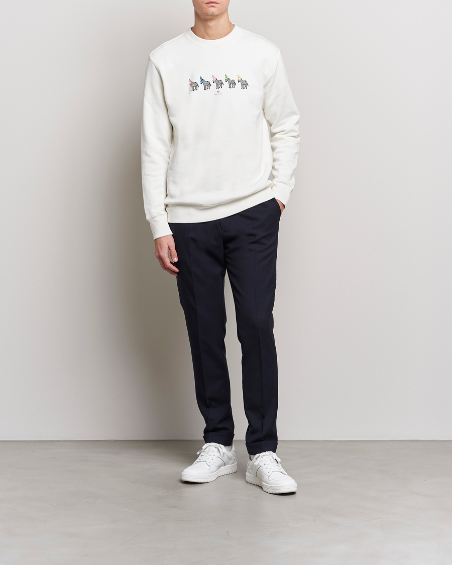Men | Sweaters & Knitwear | PS Paul Smith | Zebra Organic Cotton Sweatshirt Ecru
