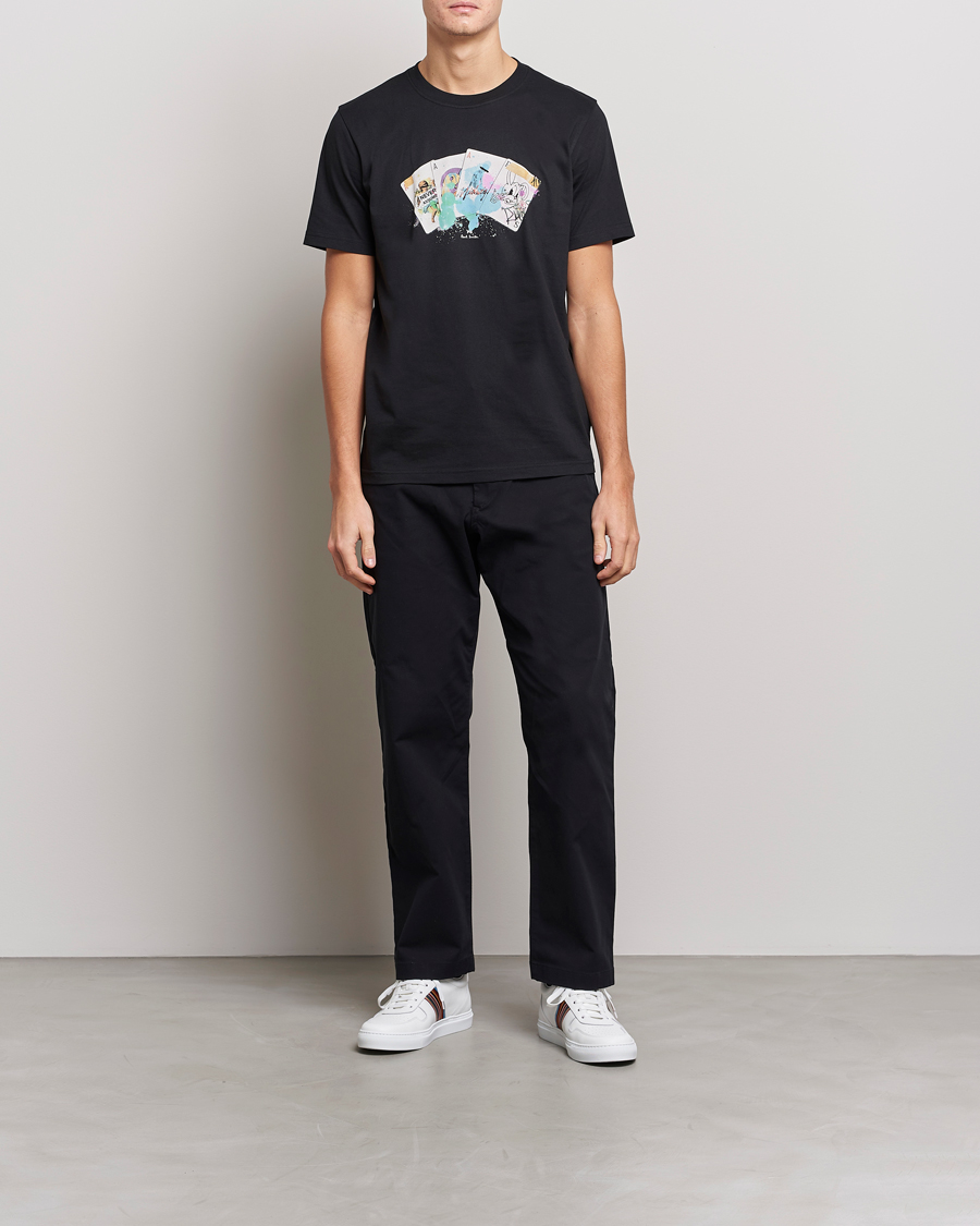 Men | T-Shirts | PS Paul Smith | Card Regular Organic Cotton T-shirt Black