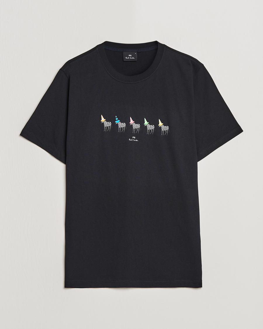 Men | T-Shirts | PS Paul Smith | Zebra Cones Regular Organic Cotton T-shirt Black