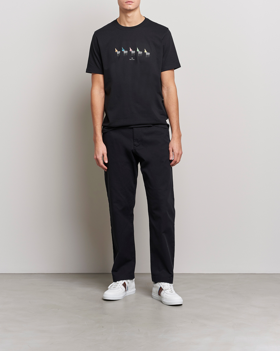 Men | T-Shirts | PS Paul Smith | Zebra Cones Regular Organic Cotton T-shirt Black