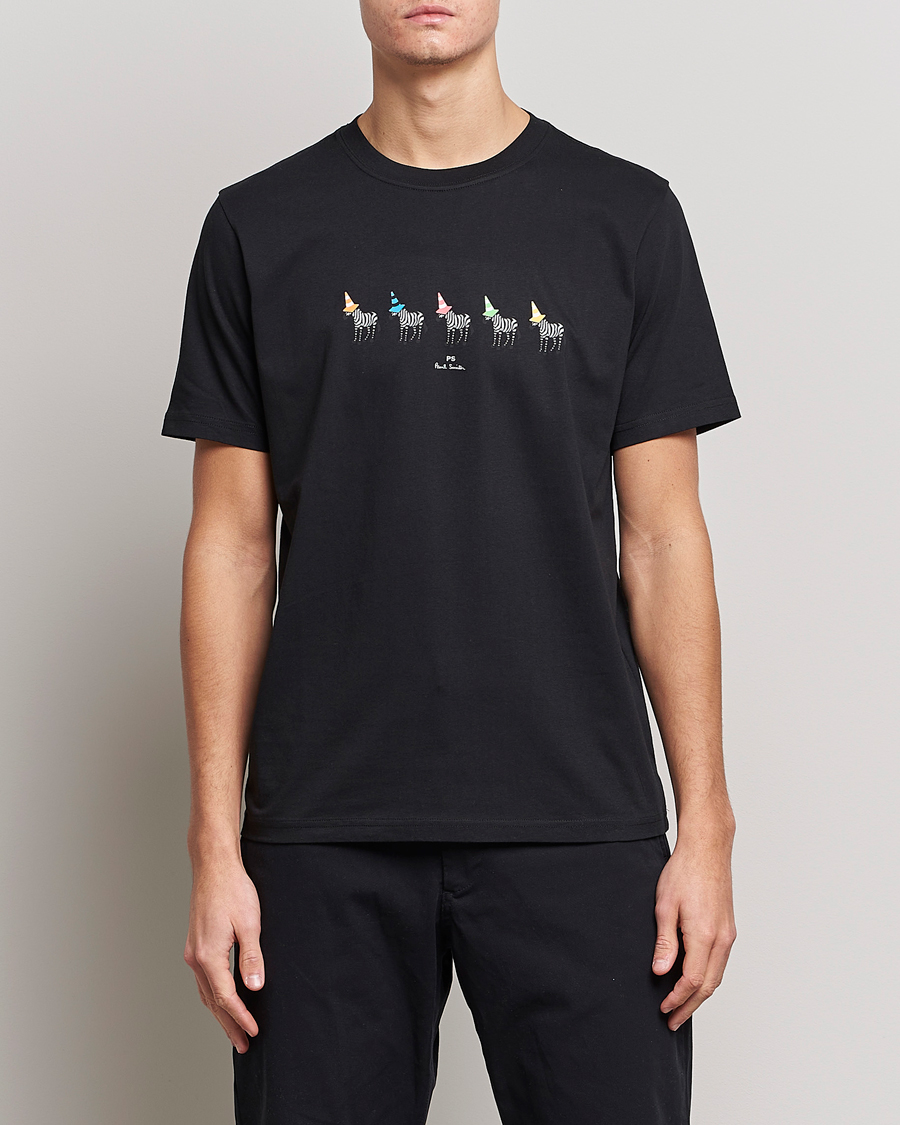 Men | Paul Smith | PS Paul Smith | Zebra Cones Regular Organic Cotton T-shirt Black