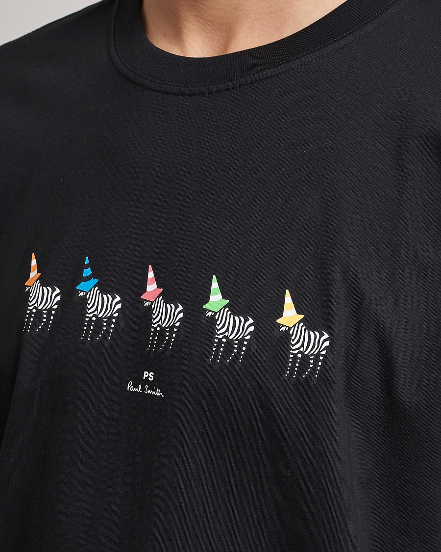 Men | T-Shirts | PS Paul Smith | Zebra Cones Regular Organic Cotton T-shirt Black