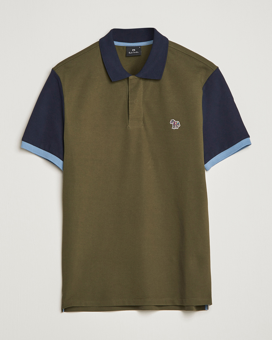 Men | Polo Shirts | PS Paul Smith | Organic Cotton Pique Green/Navy