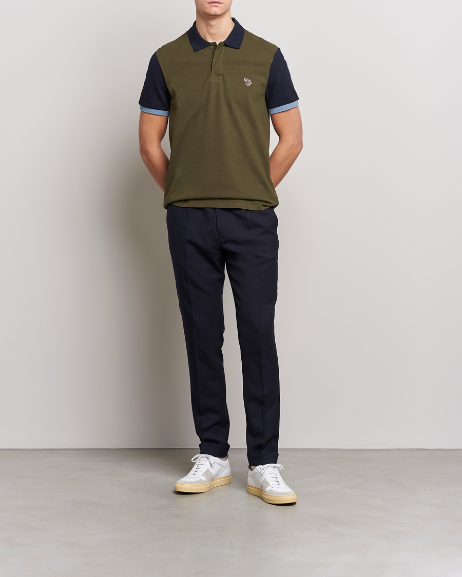 Men | Polo Shirts | PS Paul Smith | Organic Cotton Pique Green/Navy