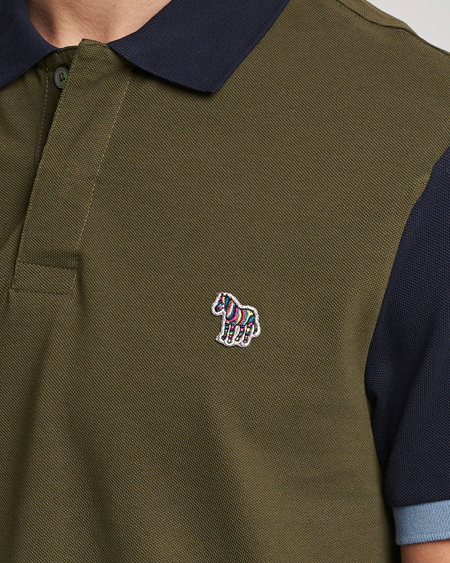 Men | Polo Shirts | PS Paul Smith | Organic Cotton Pique Green/Navy