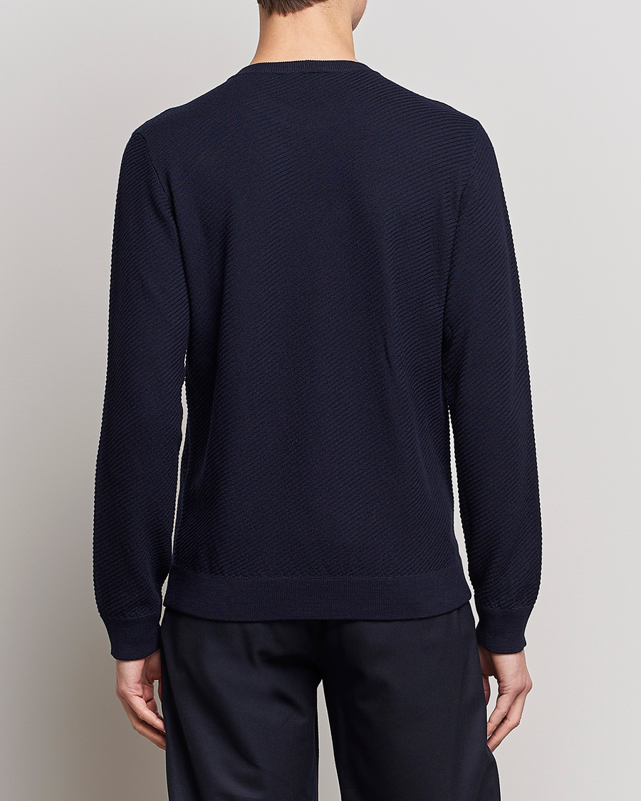 Men | Sweaters & Knitwear | Giorgio Armani | Diagonal Logo Pullover Navy