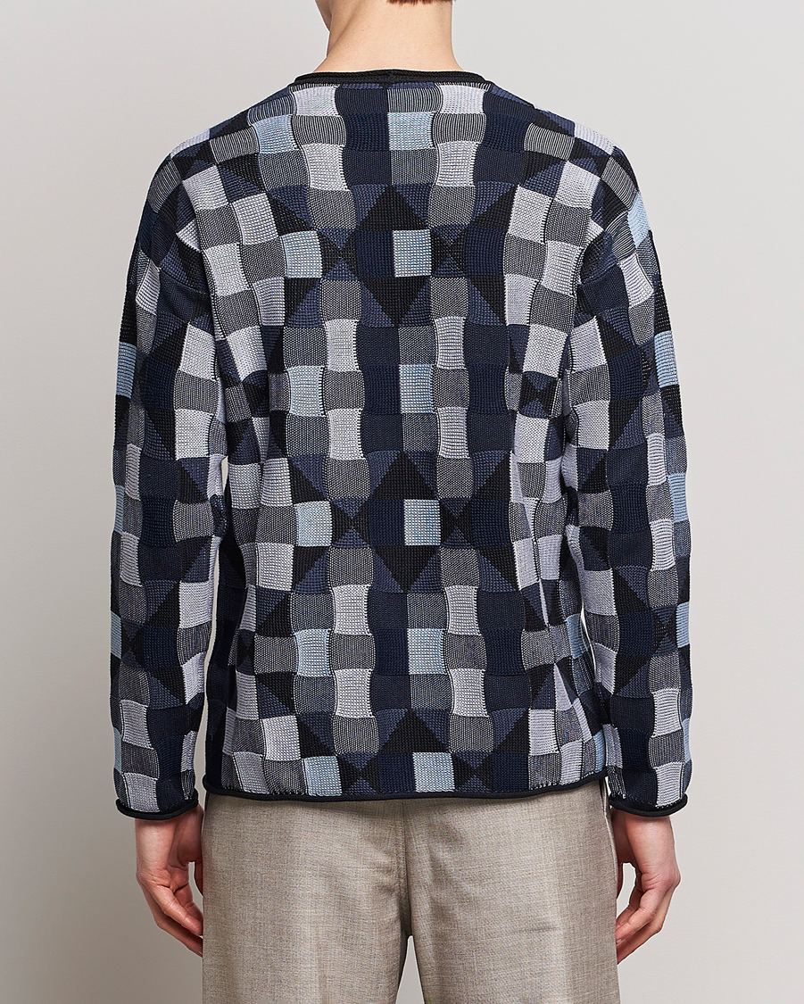 Men | Sweaters & Knitwear | Giorgio Armani | Geometrical Patchwork Sweater Navy/White