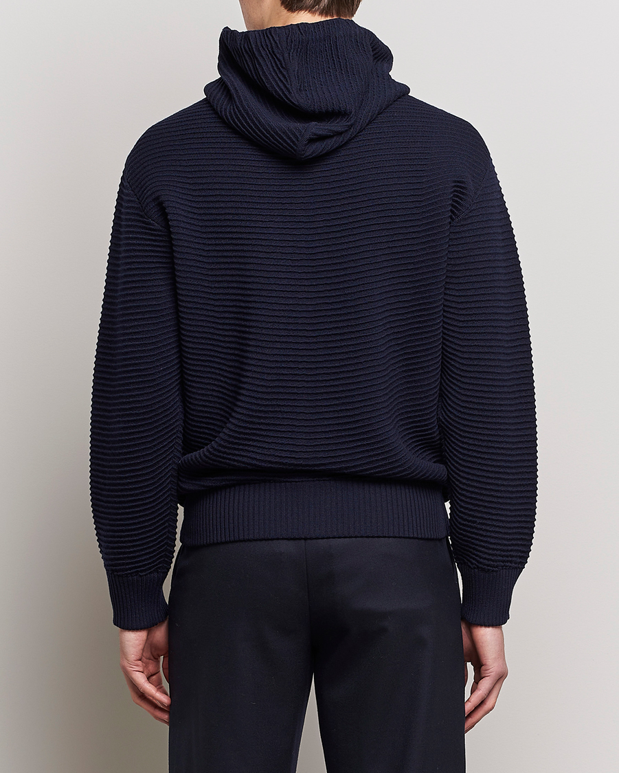 Men | Sweaters & Knitwear | Giorgio Armani | Jacquard Zip Bomber Navy