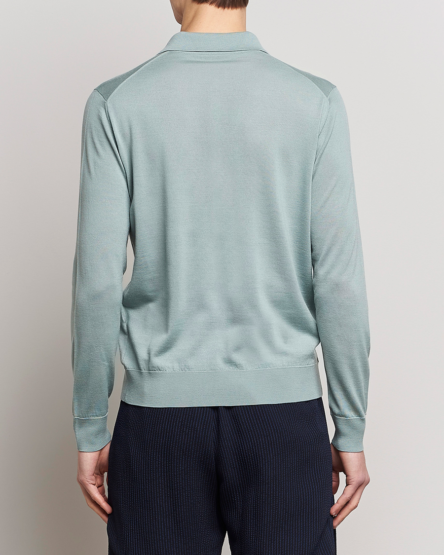 Men | Sweaters & Knitwear | Giorgio Armani | Long Sleeve Knitted Polo Light Grey